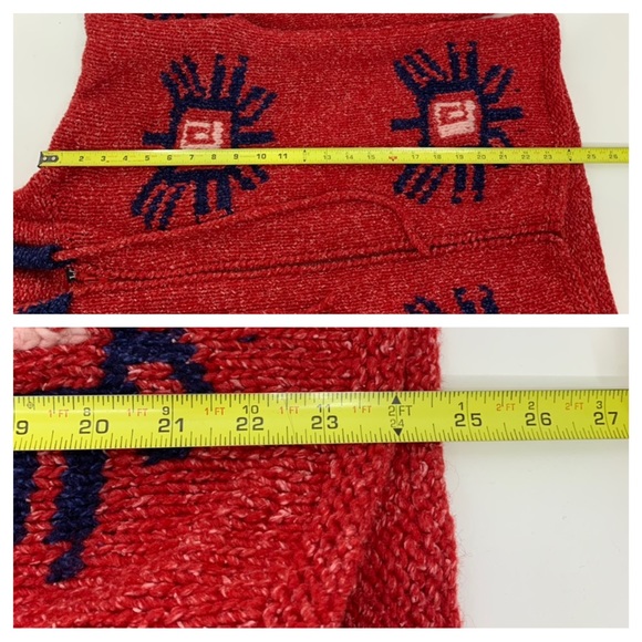 La Llama 100% Wool Full Zip Hand Knit Drop Shoulder Shacket Hoodie From Ecuador - Picture 14 of 16